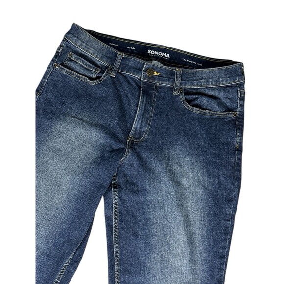Sonoma The Everyday Jean Relaxed Straight Leg 32/34 Medium Wash Mid Rise Jeans - Picture 2 of 9